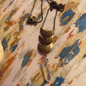 boho bronze long necklace
